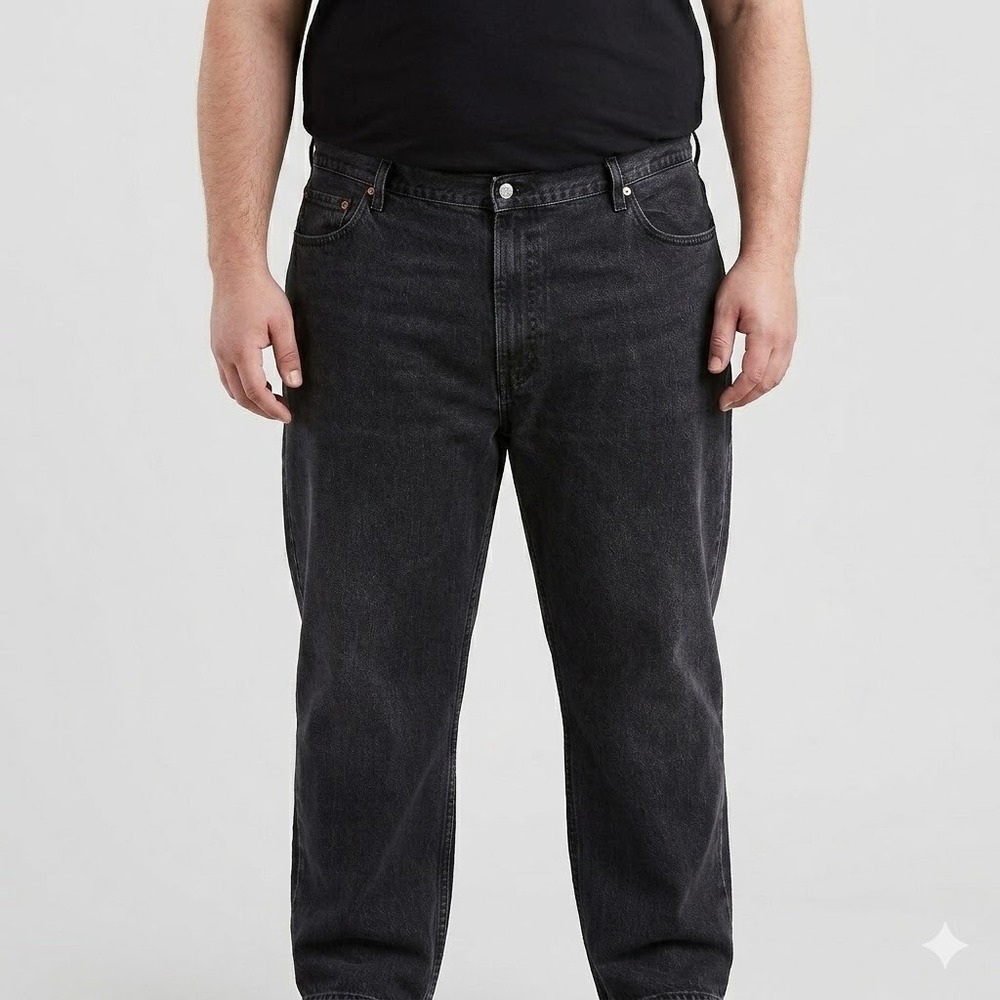 Levi's 550 Relaxed Fit Black Wash Denim Jeans Vintage Style 48x30